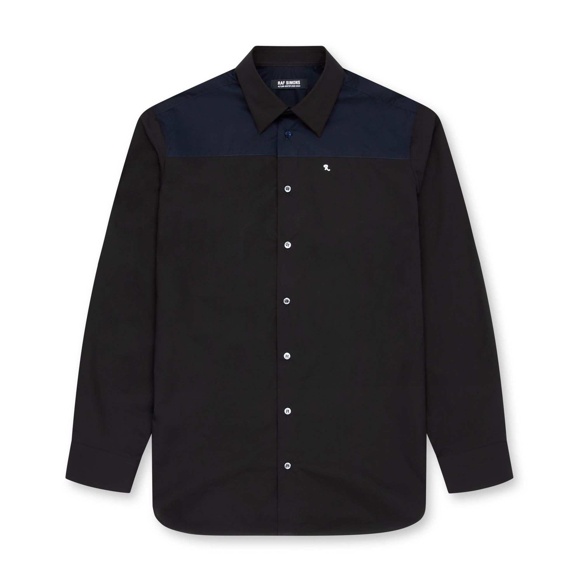 Raf Simons - Men’s Bicolour Americano Shirt Print - (Black/Night) by RAF SIMONS