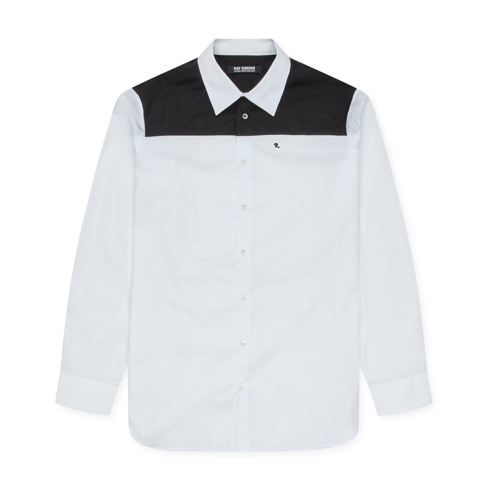 Raf Simons - Men’s Bicolour Americano Shirt - (White/Black) by RAF SIMONS