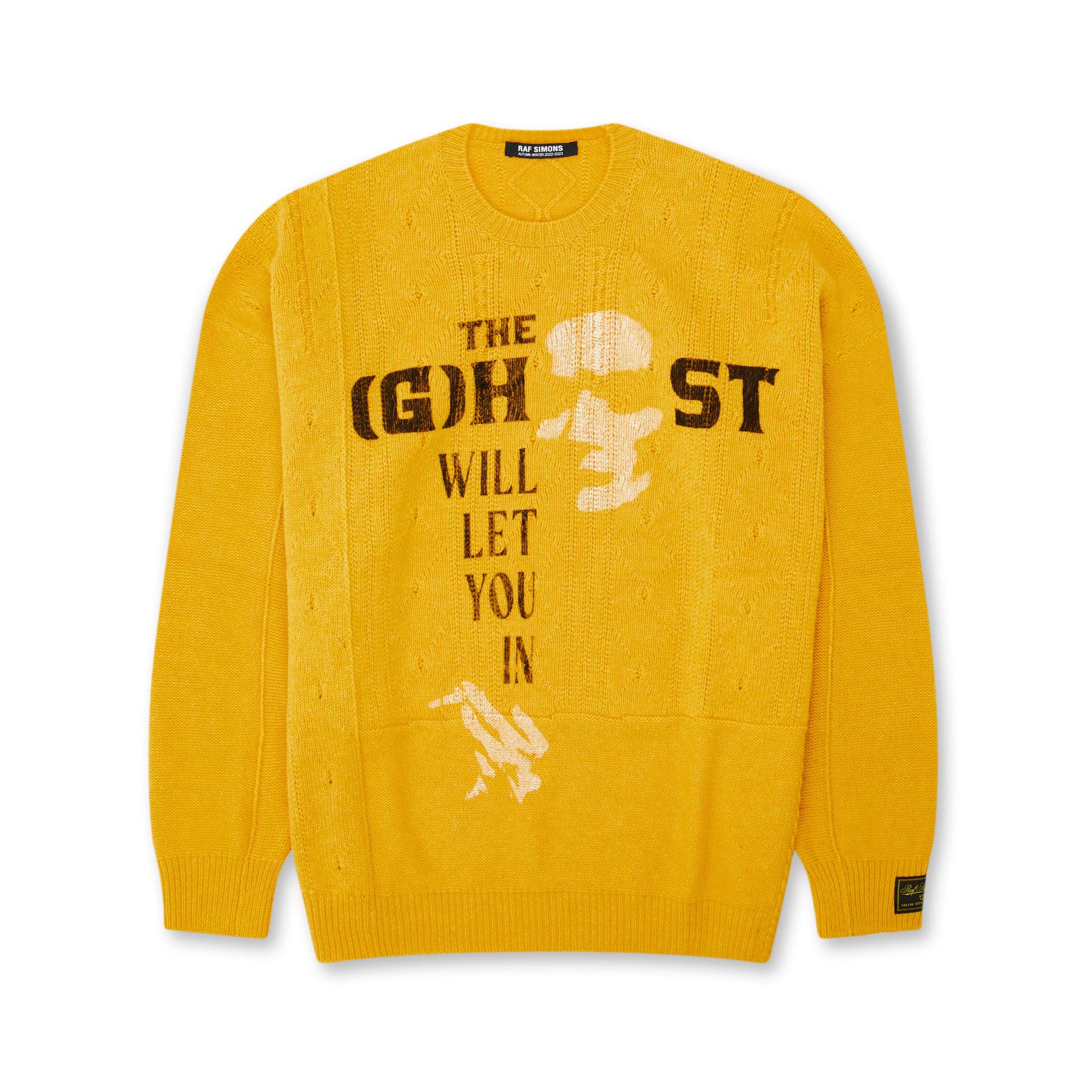 Raf Simons - Men’s Loose Fit Braid Relief Roundneck - (Yellow) by RAF SIMONS