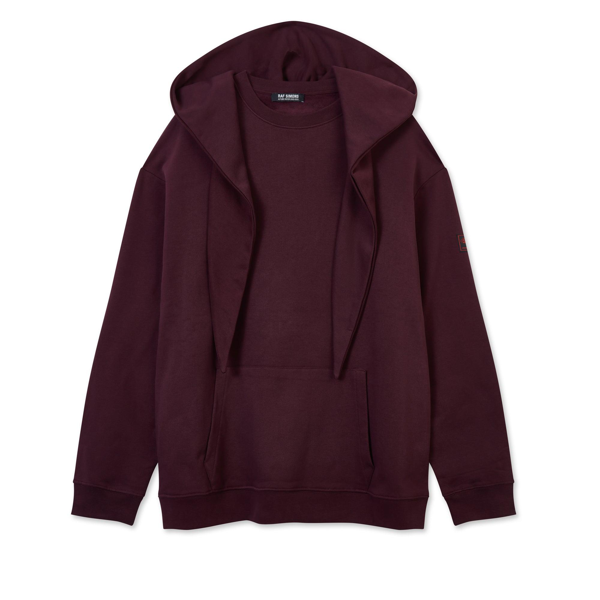 Raf Simons - Men’s Regular Fit Knot Hoodie - (Dark Aubergine) by RAF SIMONS
