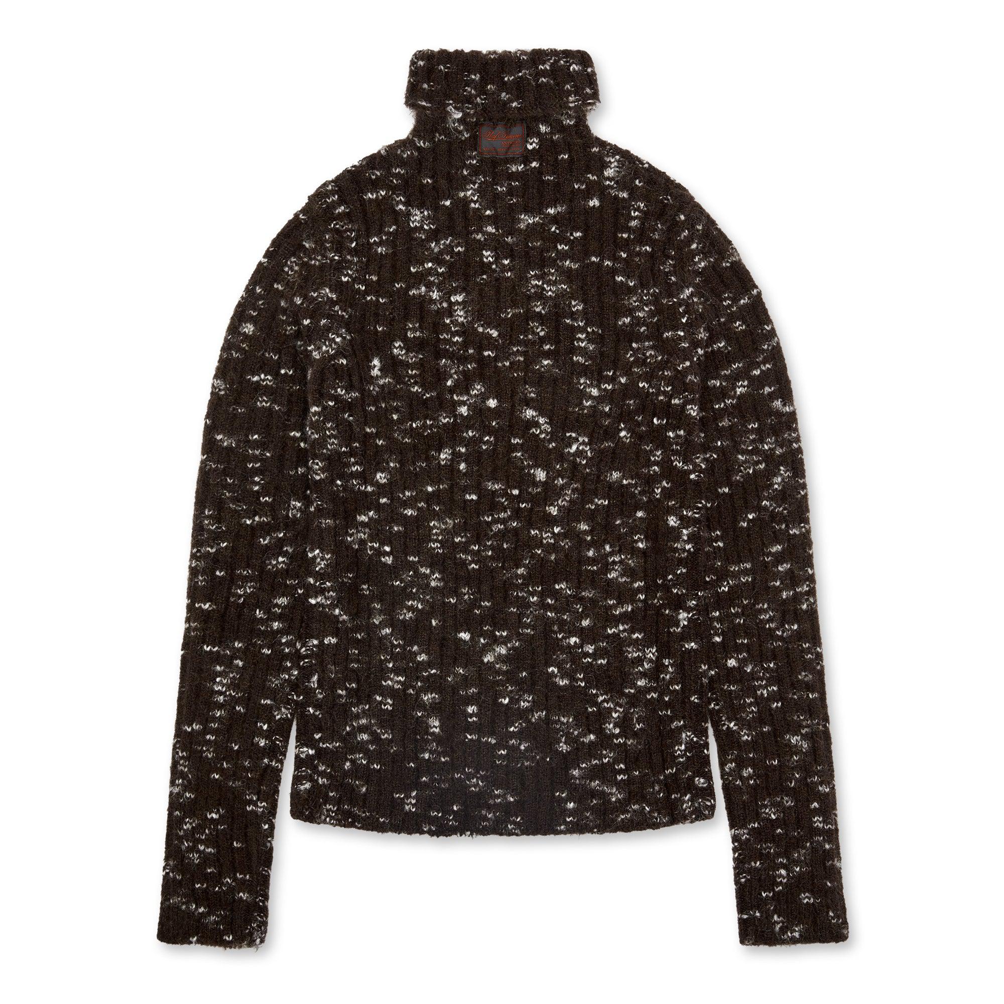 Raf Simons - Men’s Ribbed Spotted Turtleneck Sweater - (Brown/Grey) by RAF SIMONS