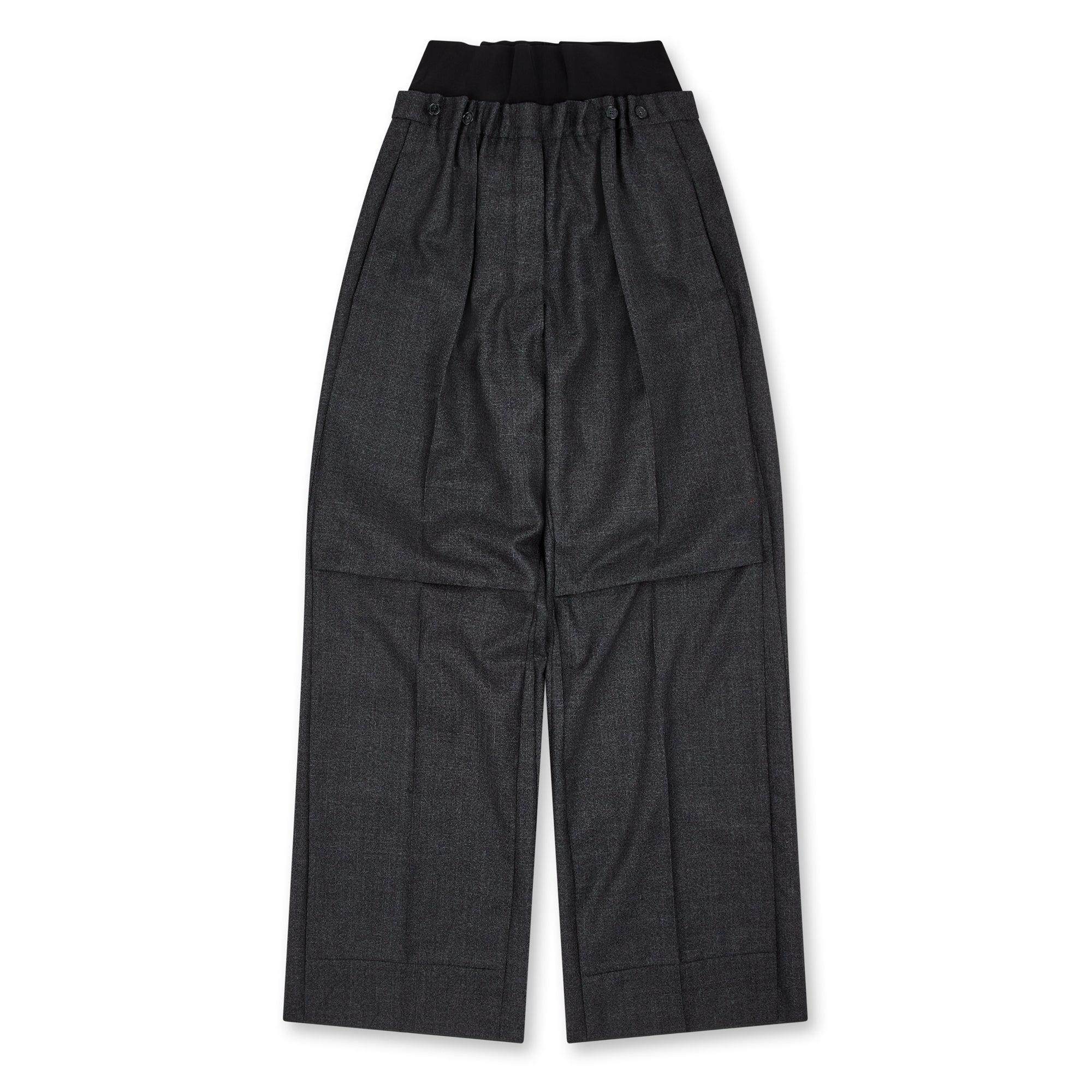 Raf Simons - Women’s Big Pants With Elastic - (Black/Grey) by RAF SIMONS