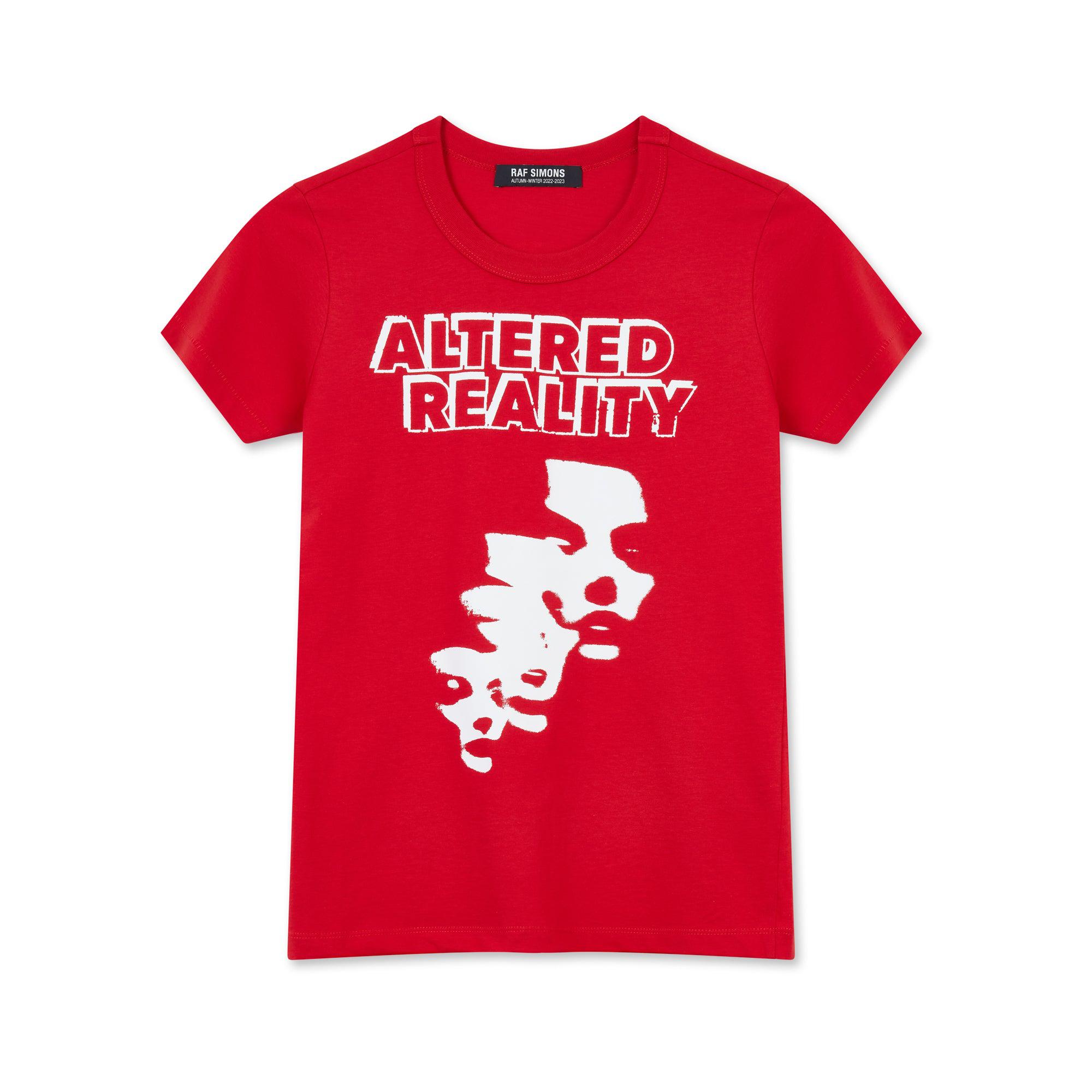 Raf Simons - Women’s Tight Fit Altered Reality T-Shirt - (Red) by RAF SIMONS