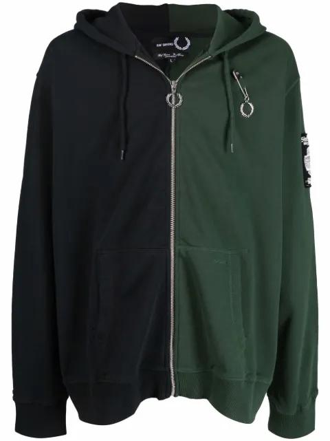 colour-block zip-up hoodie by RAF SIMONS