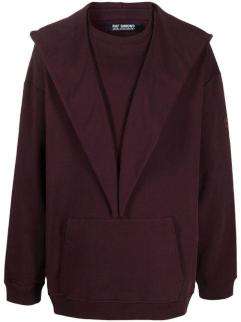 deconstructed cotton hoodie by RAF SIMONS
