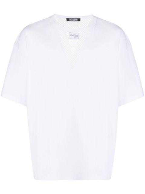 fishnet-panel short-sleeve T-shirt by RAF SIMONS