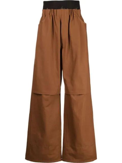 gathered-waist wide-leg trousers by RAF SIMONS