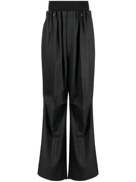 high-waisted wide-leg wool trousers by RAF SIMONS