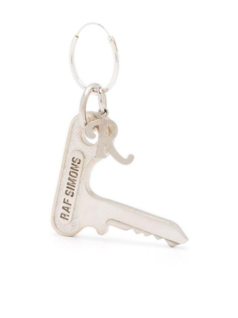 logo-engraved drop earring by RAF SIMONS