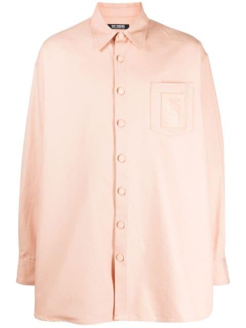 logo-patch cotton shirt by RAF SIMONS