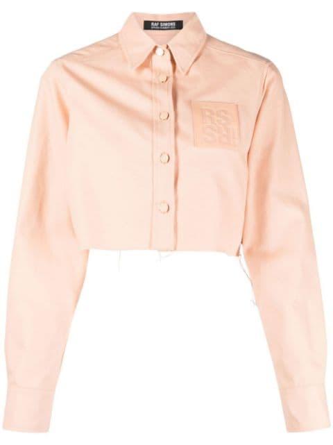 logo-patch cropped jacket by RAF SIMONS