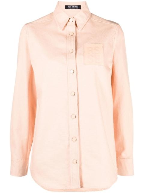 logo-patch long-sleeve shirt by RAF SIMONS