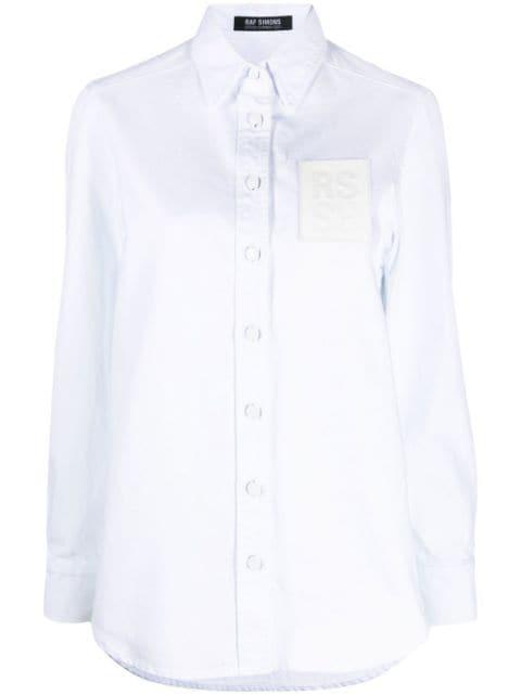 logo-patch long-sleeve shirt by RAF SIMONS