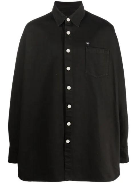 oversized logo denim shirt by RAF SIMONS