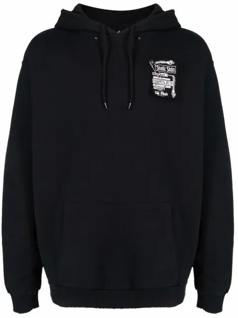 patch-detail long-sleeved hoodie by RAF SIMONS