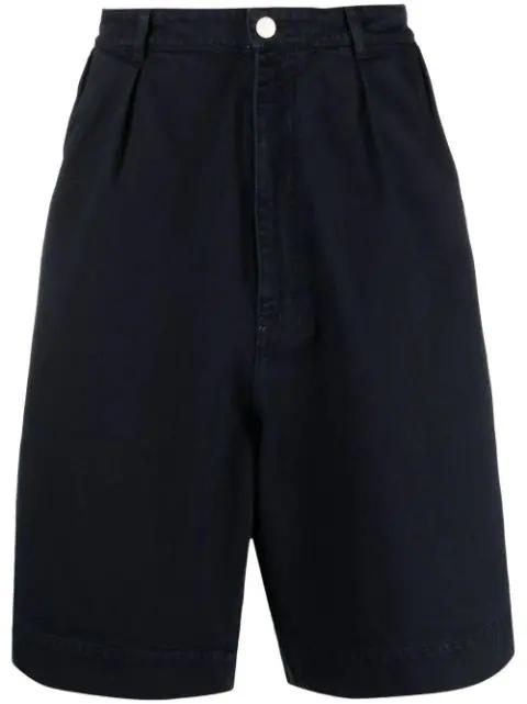 pleat-detail cotton Bermuda shorts by RAF SIMONS