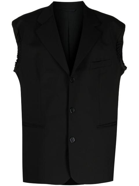 single-breasted sleeveless blazer by RAF SIMONS