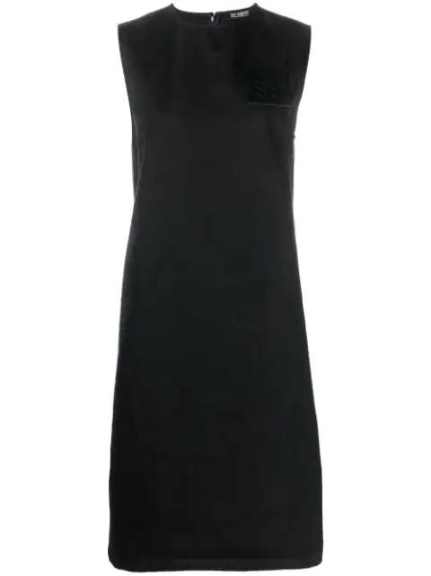sleeveless logo-patch shift dress by RAF SIMONS