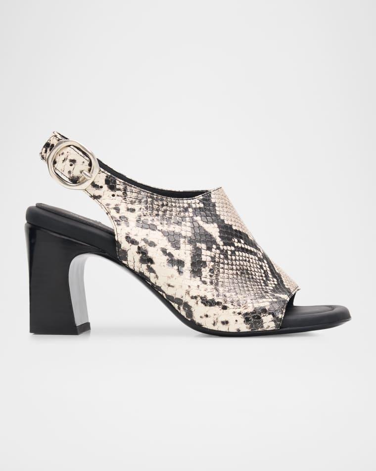 75mm Gigi Snake-Printed Leather Slingback Sandals by RAG&BONE