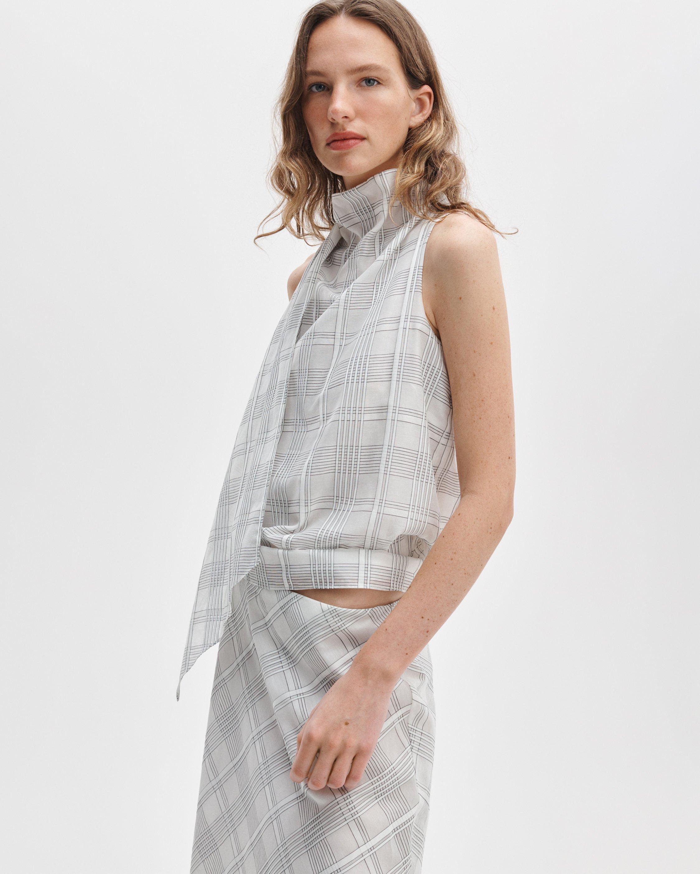Adela Cotton-Silk Plaid Top by RAG&BONE