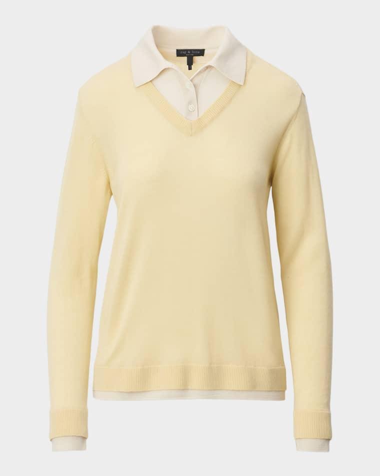 Anne Layered Wool Polo Sweater by RAG&BONE