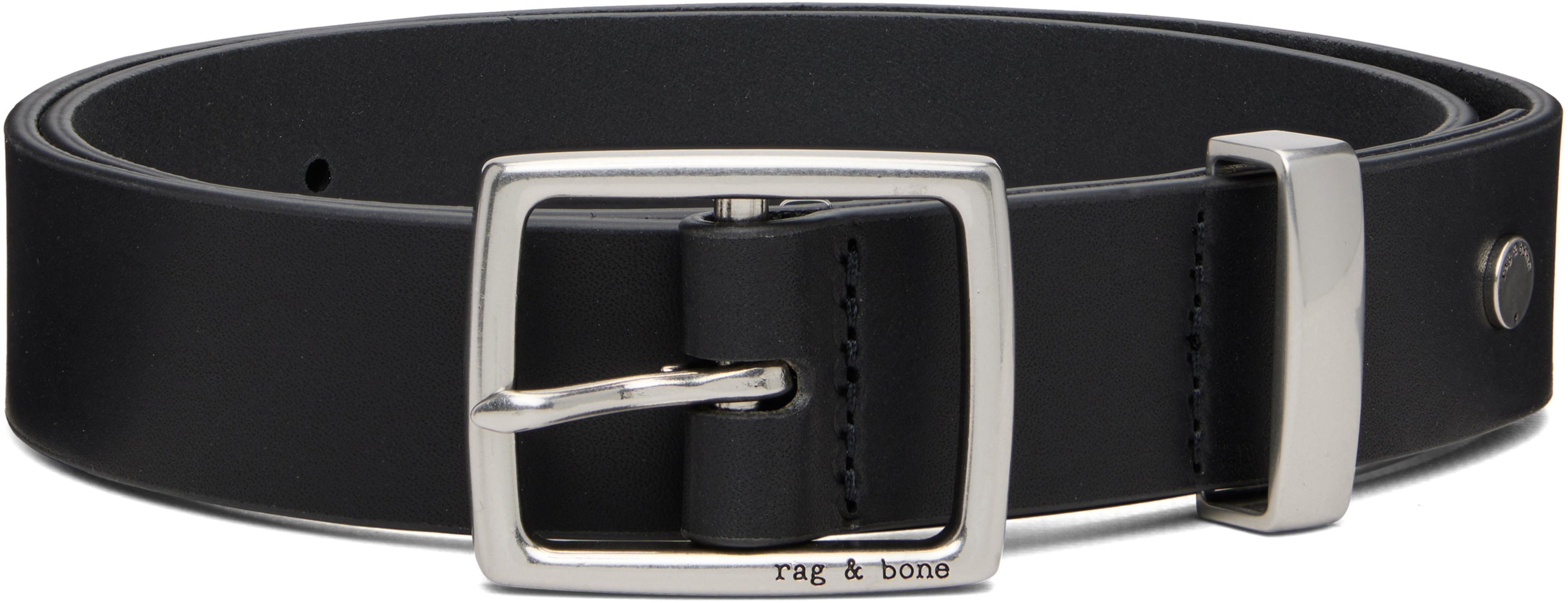 Black X Boyfriend Leather Belt by RAG&BONE