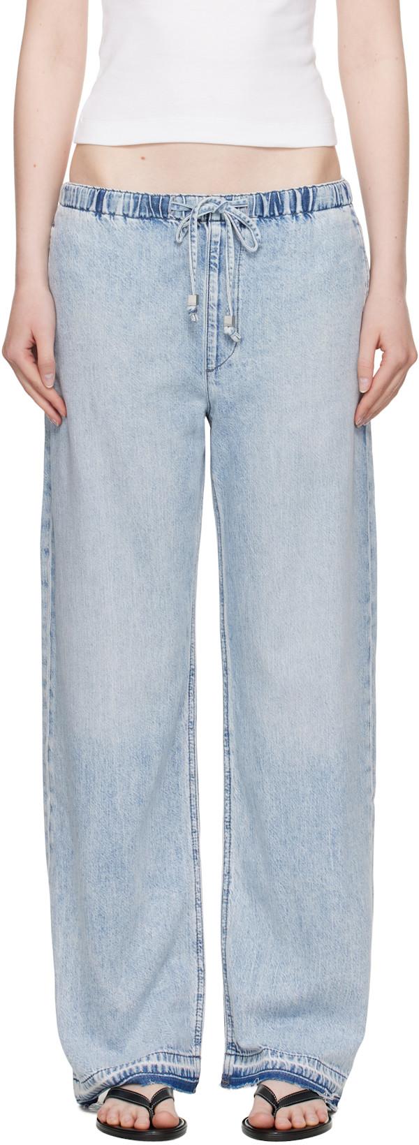 Blue Featherweight Logan Wide-Leg Beach Jeans by RAG&BONE