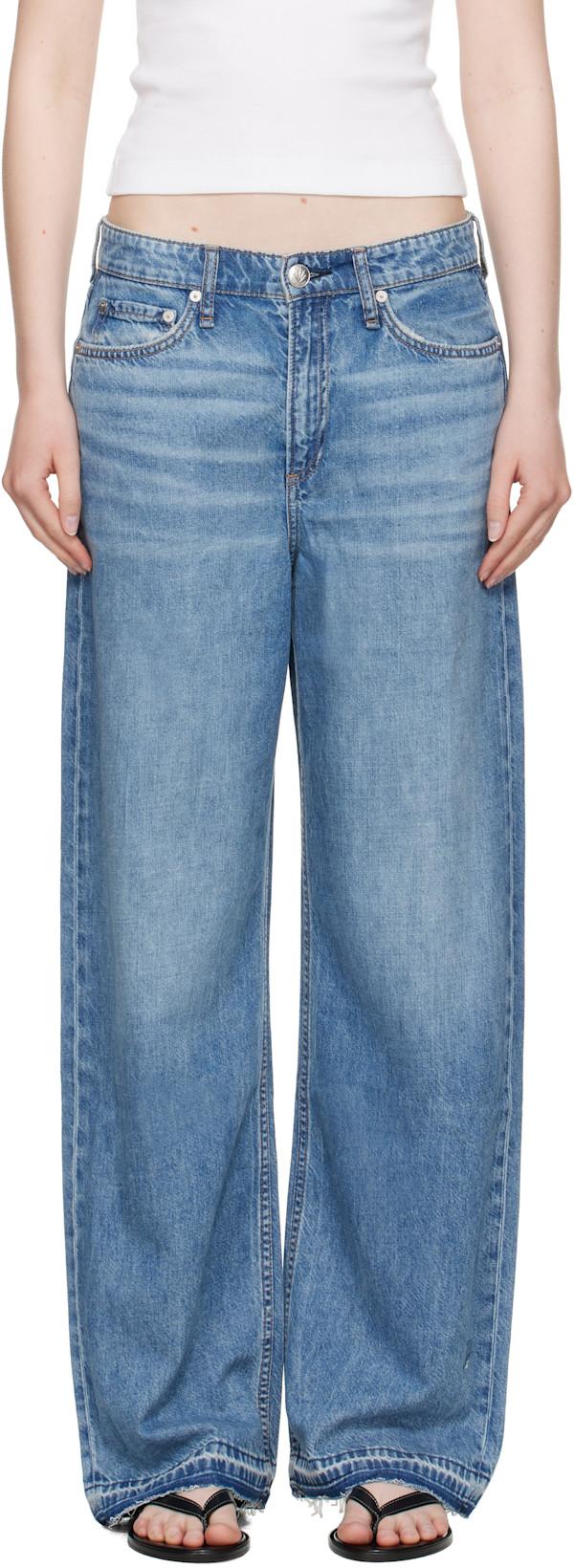 Blue Featherweight Logan Wide-Leg Jeans by RAG&BONE