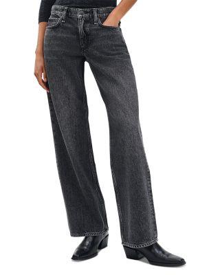 Cam Low Rise Full Length Relaxed Straight Jeans in Charcoal by RAG&BONE