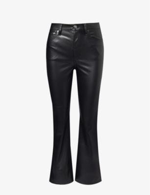 Casey brand-embroidered  straight-leg high-rise faux-leather trousers by RAG&BONE