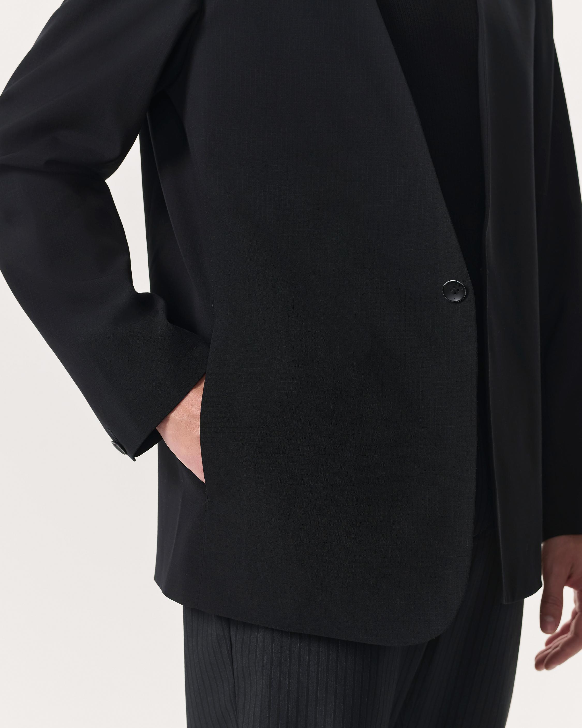 Collarless Wool-Blend Ripstop Blazer by RAG&BONE