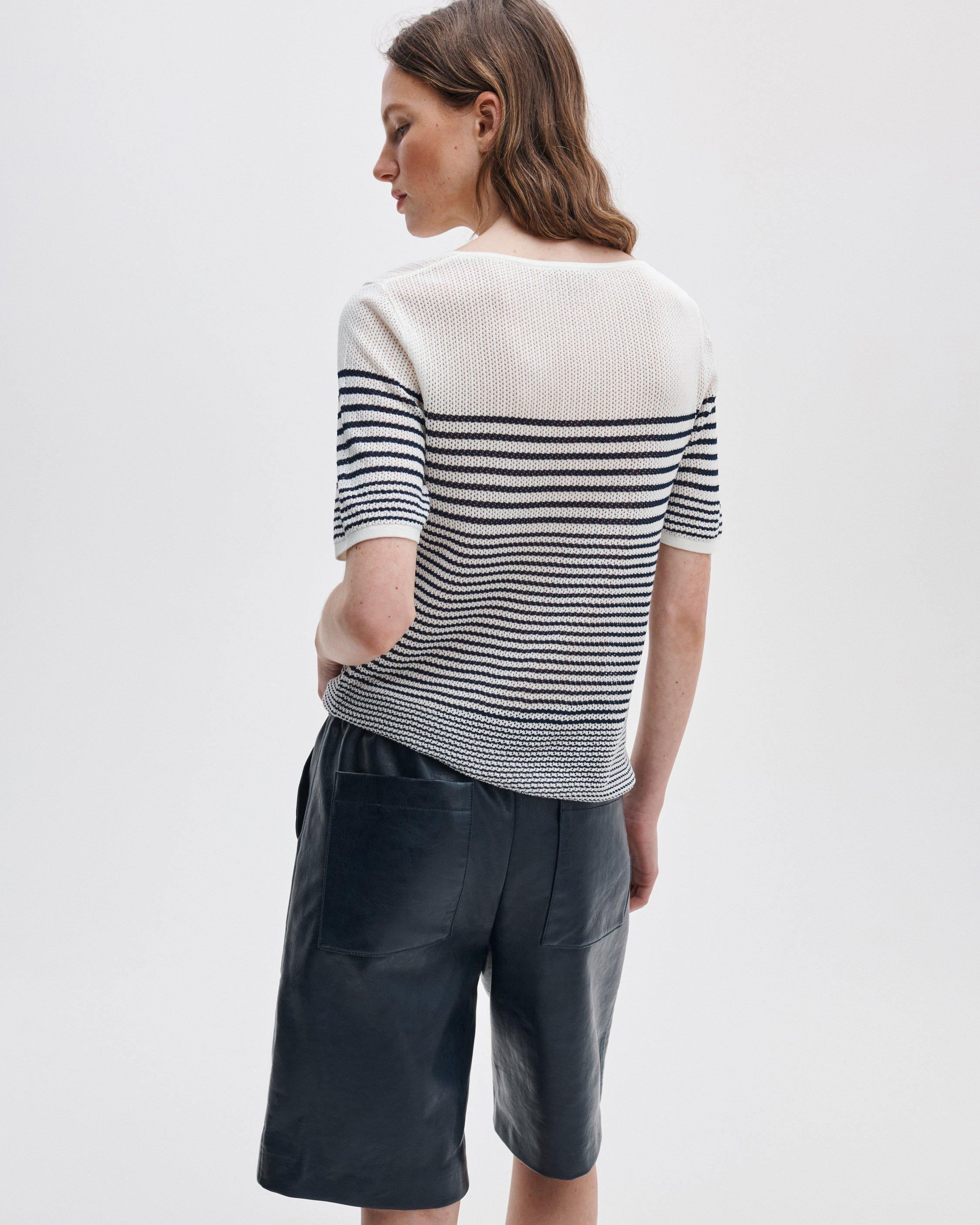 Daisy Striped Short-Sleeve Sweater by RAG&BONE