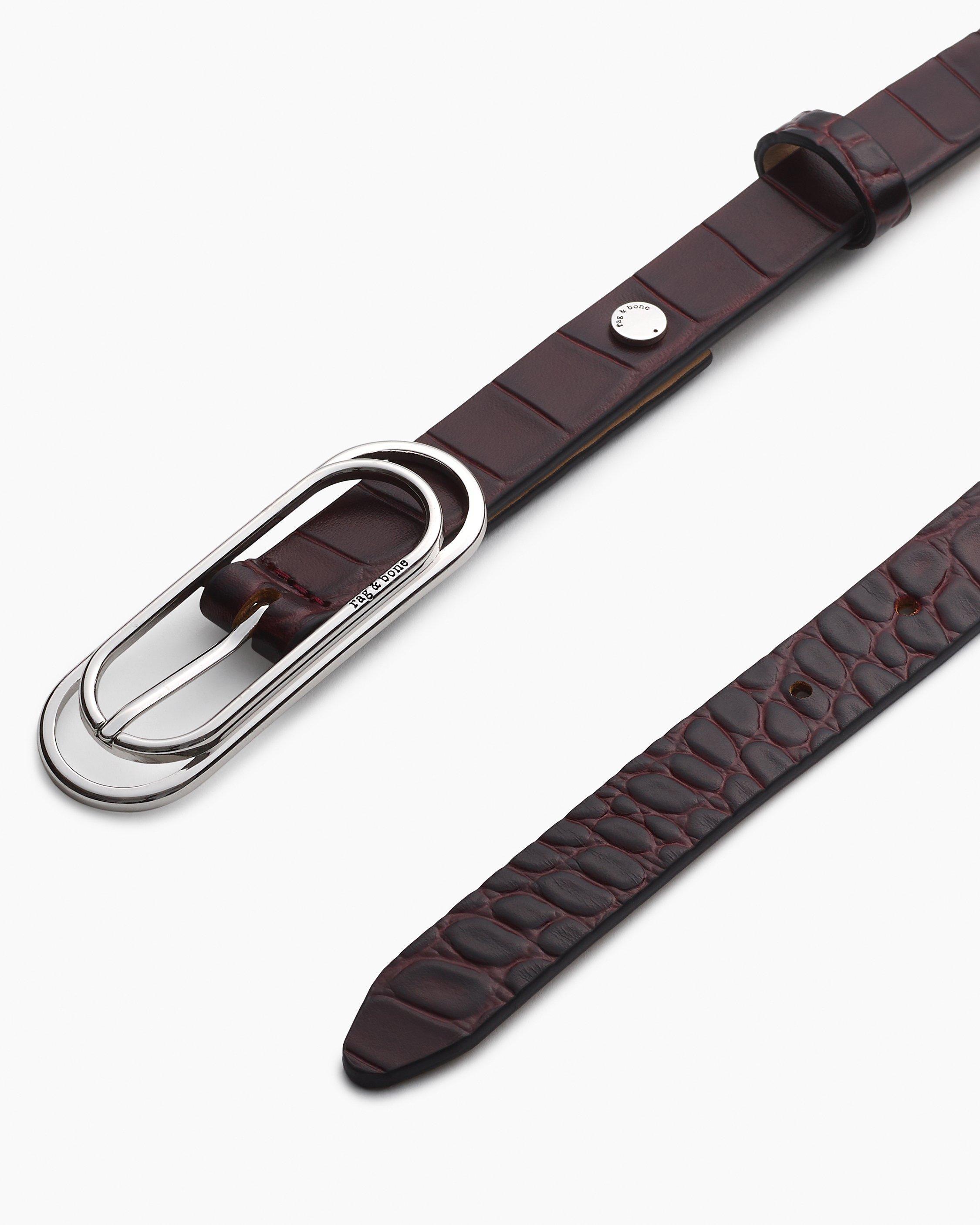 Duo Rounded Rebound Embossed Leather Belt by RAG&BONE