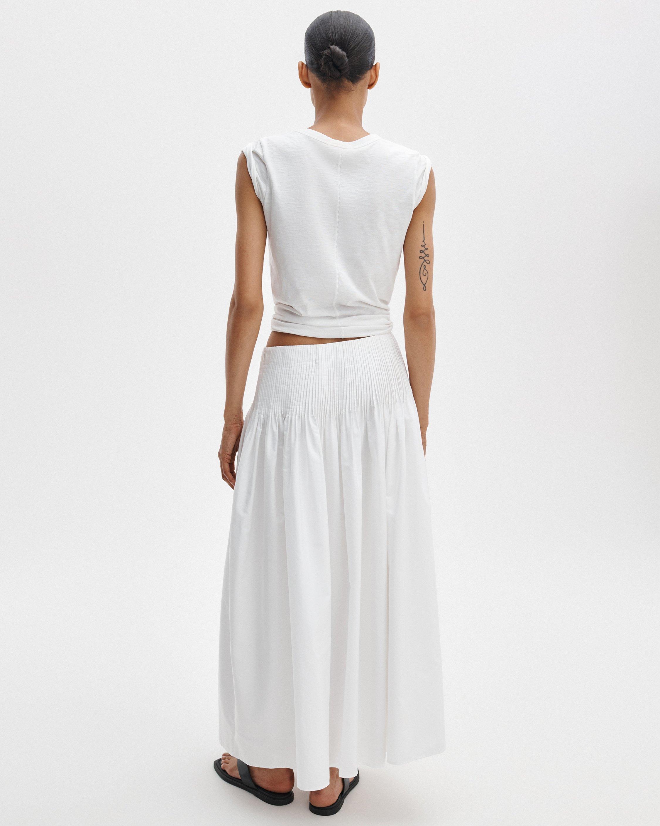 Elena Pintucked Poplin Skirt by RAG&BONE