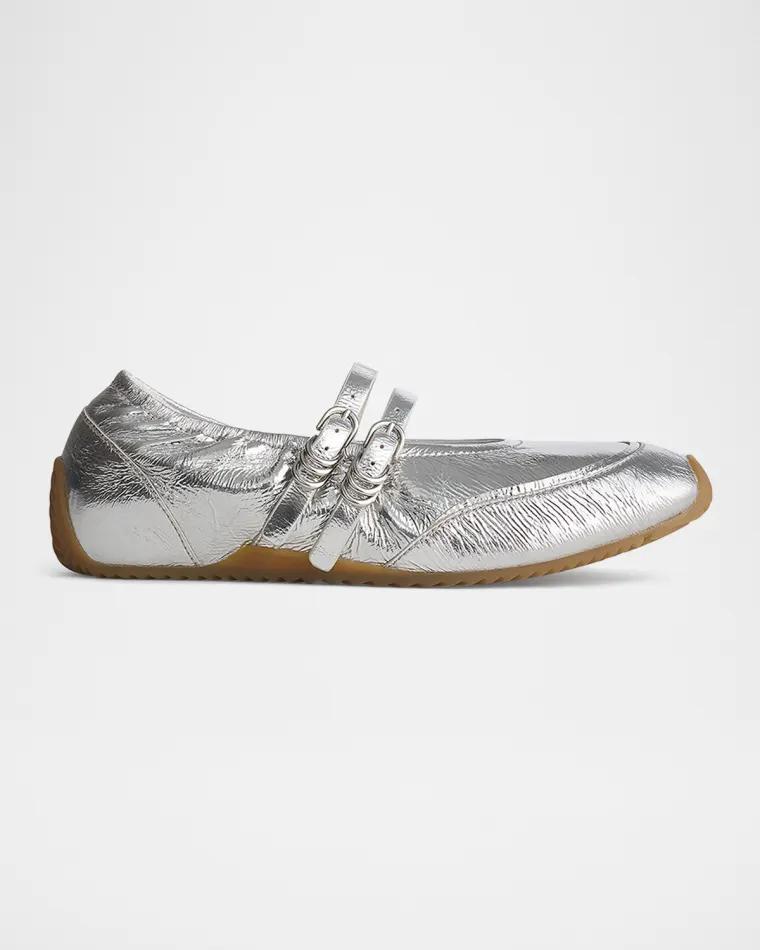 Emilee Metallic Leather Mary Jane Ballerina Flats by RAG&BONE