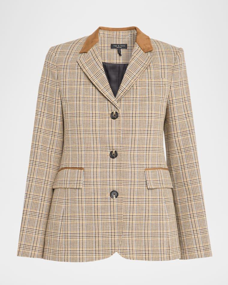 Evia Houndstooth Plaid Blazer by RAG&BONE