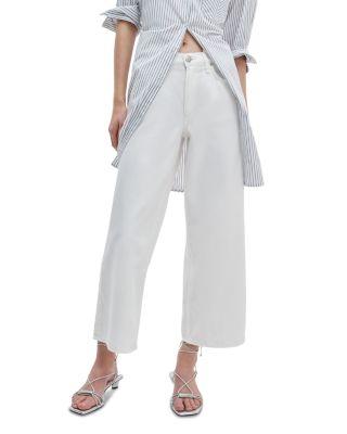 Featherweight Andi High Rise Ankle Wide Leg Jeans in White by RAG&BONE