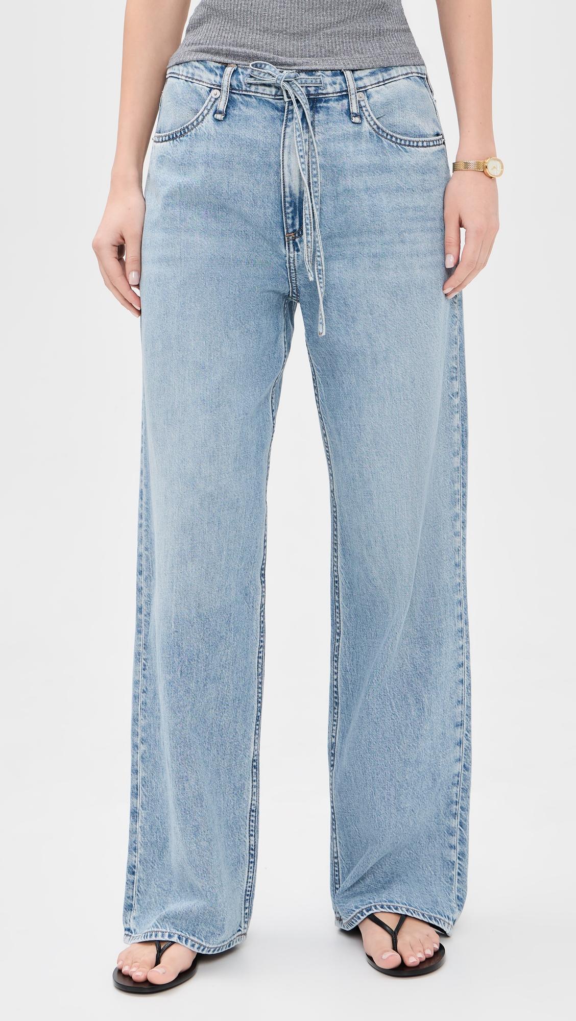 Featherweight Phoebe Drawstring Wide Jeans by RAG&BONE