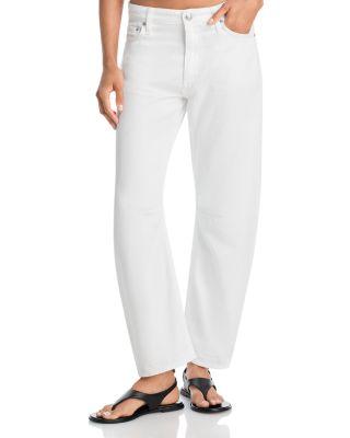 Featherweight Stevie Mid Rise Tapered Jeans in White by RAG&BONE