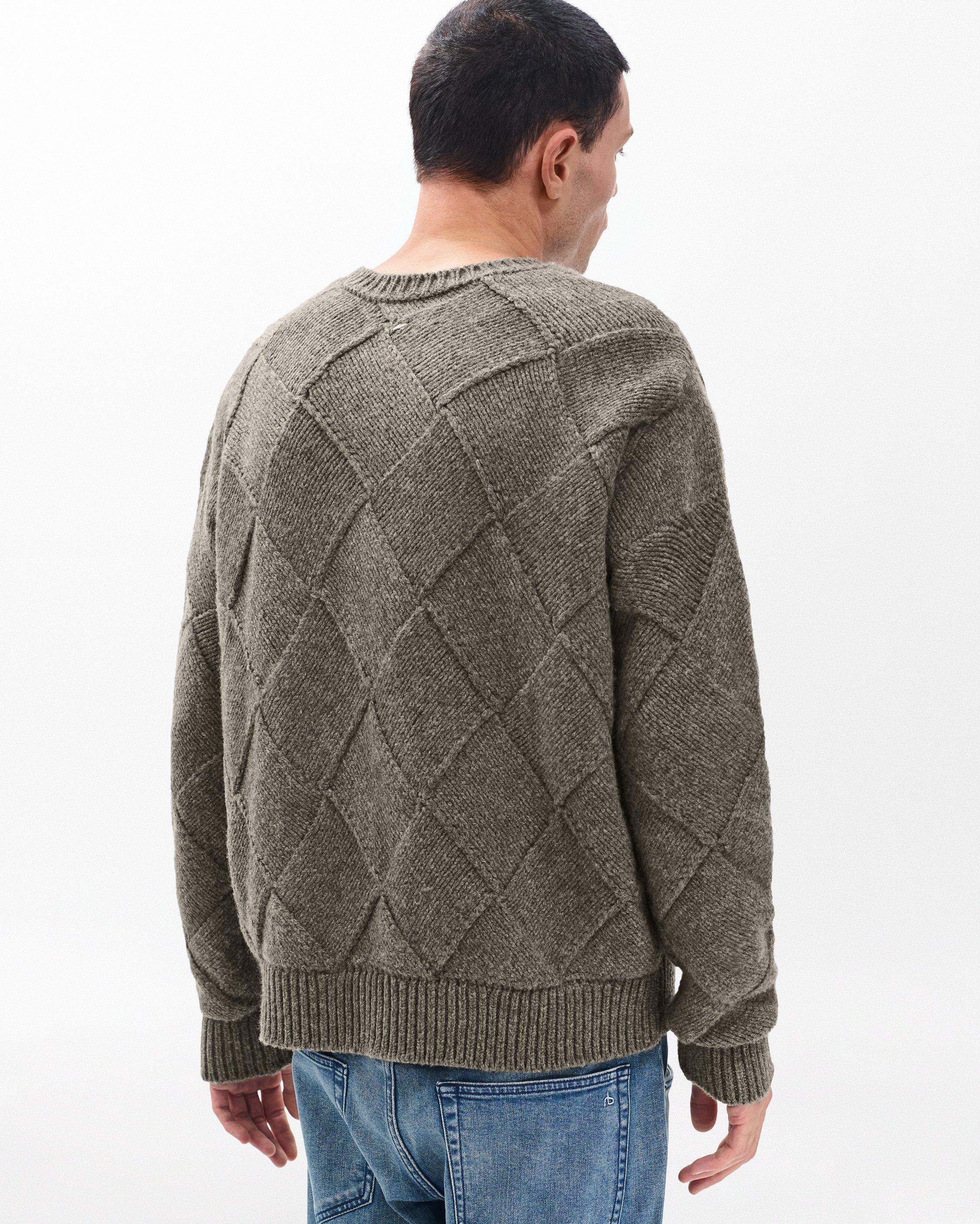Hand-Knit Entrelac Wool Sweater by RAG&BONE