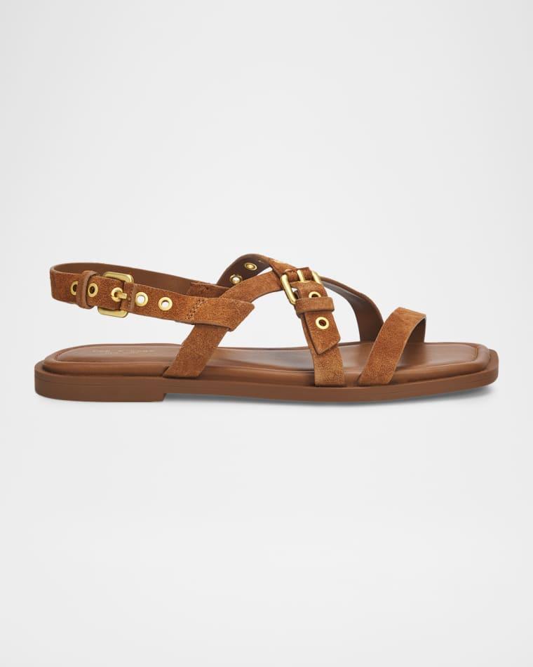 Harlow Suede Strappy Flat Sandals by RAG&BONE