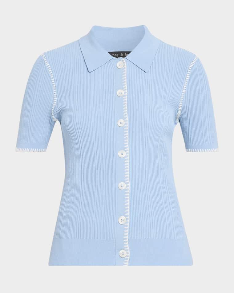 Harper Ribbed Short-Sleeve Cardigan by RAG&BONE