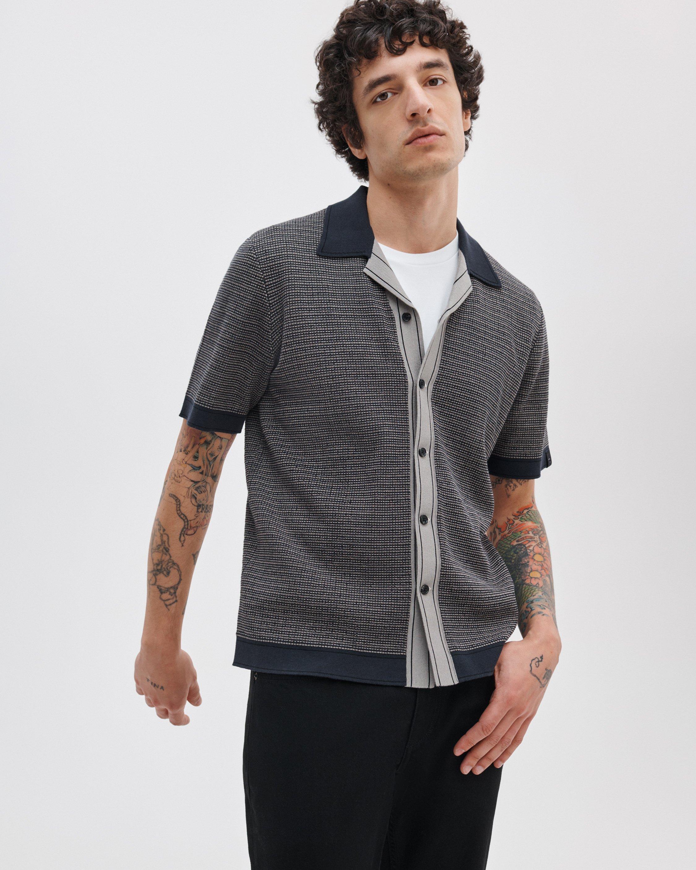 Harvey Contrast-Trim Knit Camp Shirt by RAG&BONE