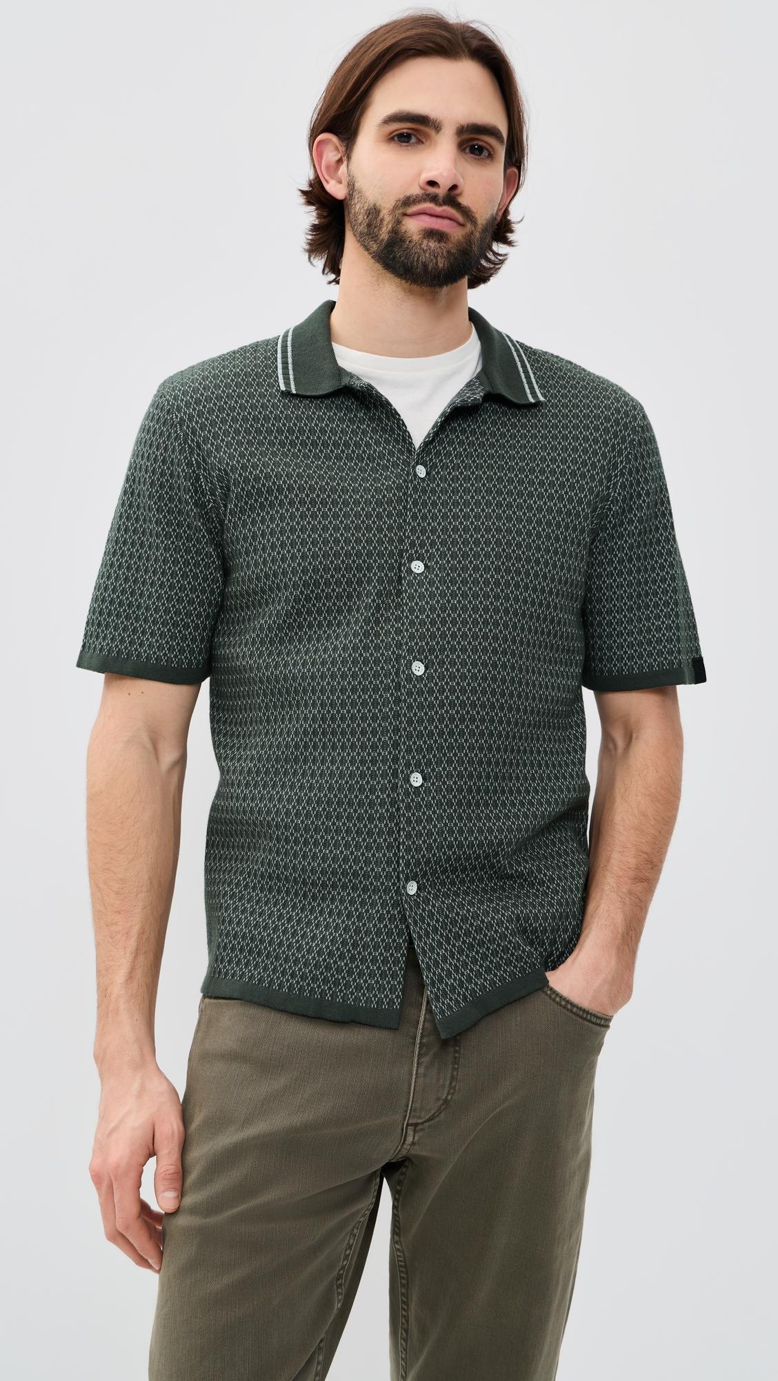 Harvey Cross Stitch Camp Shirt by RAG&BONE