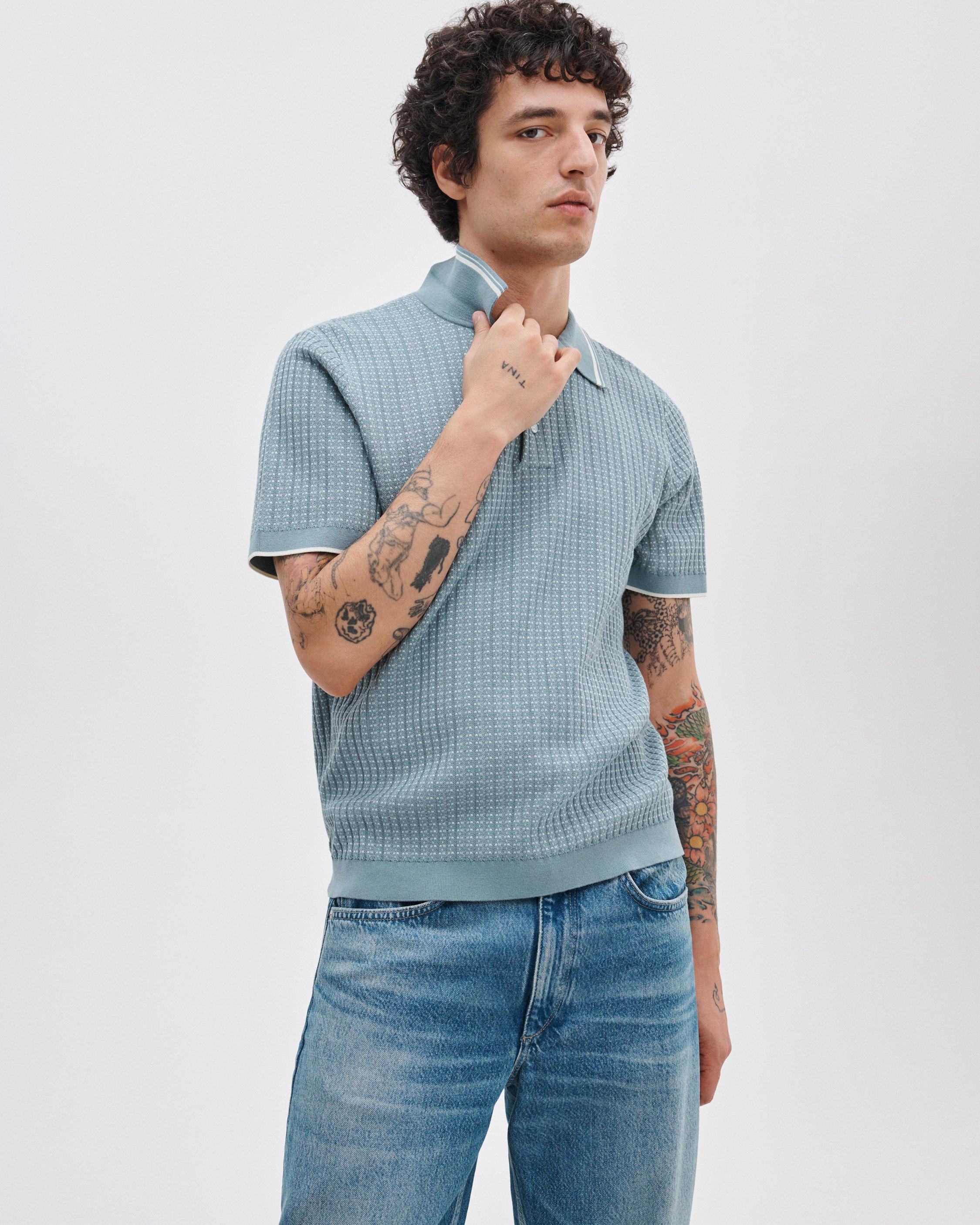 Harvey Rib-Knit Polo Shirt by RAG&BONE