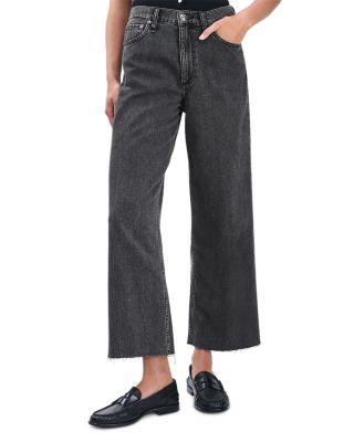 High Rise Wide Leg Ankle Jeans in Raven by RAG&BONE