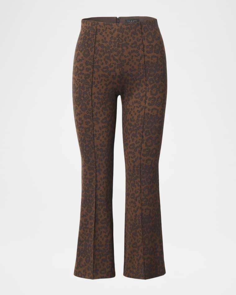 Irina Kick-Flare Leopard Ponte Pants by RAG&BONE