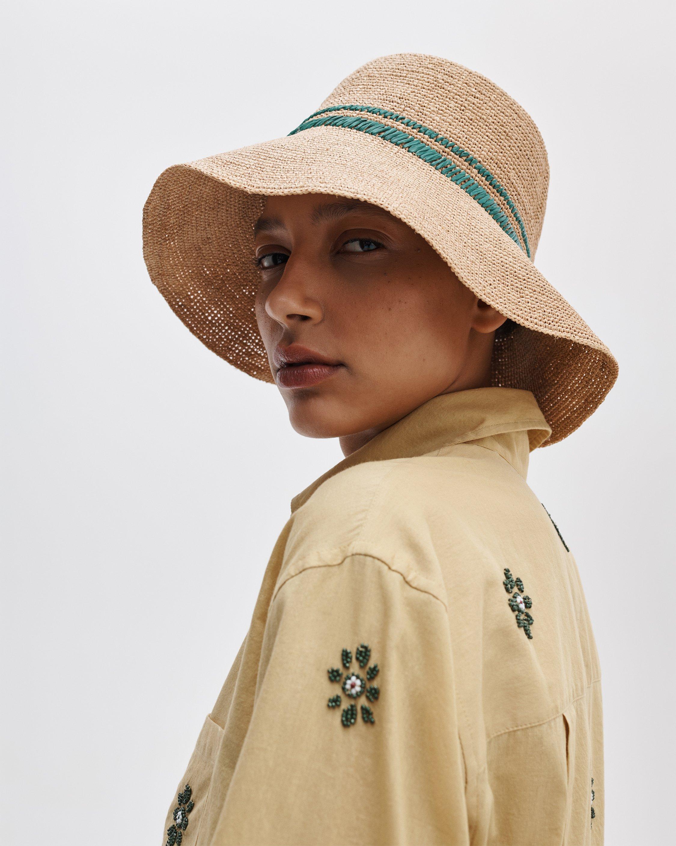 Jade Raffia Bucket Hat by RAG&BONE