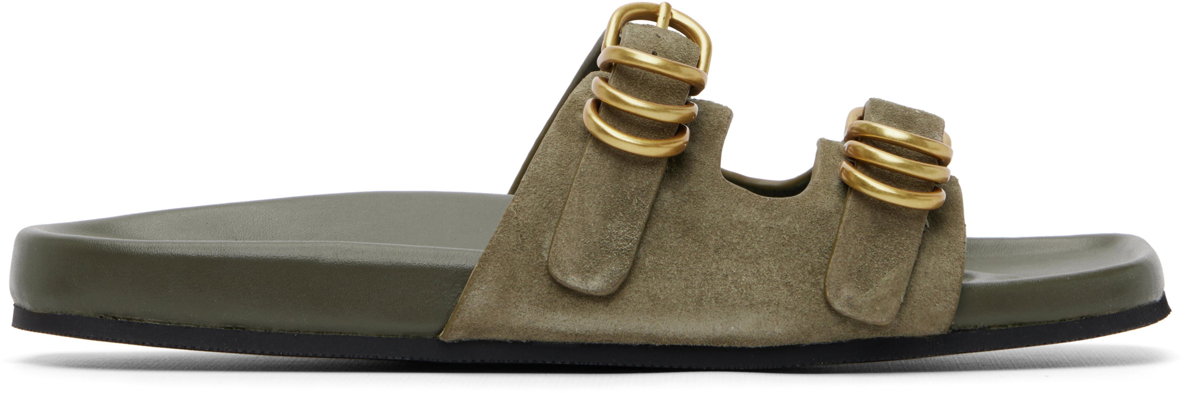 Khaki Rue Suede Sandals by RAG&BONE