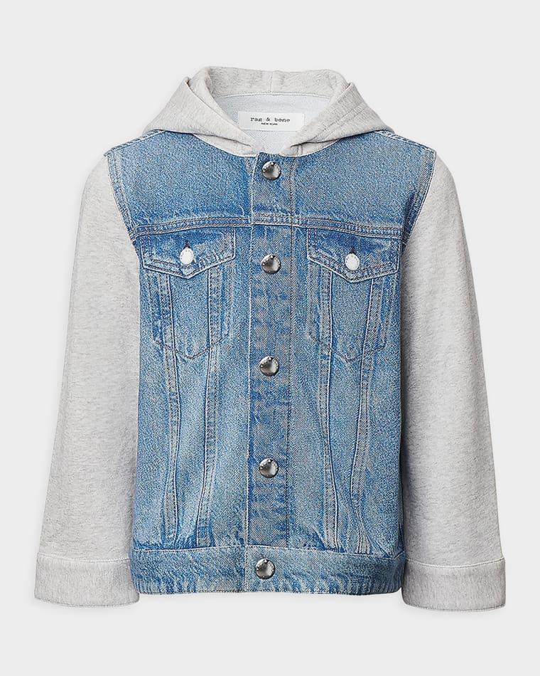 Kid's Mini rb Miramar Terry Combo Hooded Trucker, Size 12M-10 by RAG&BONE